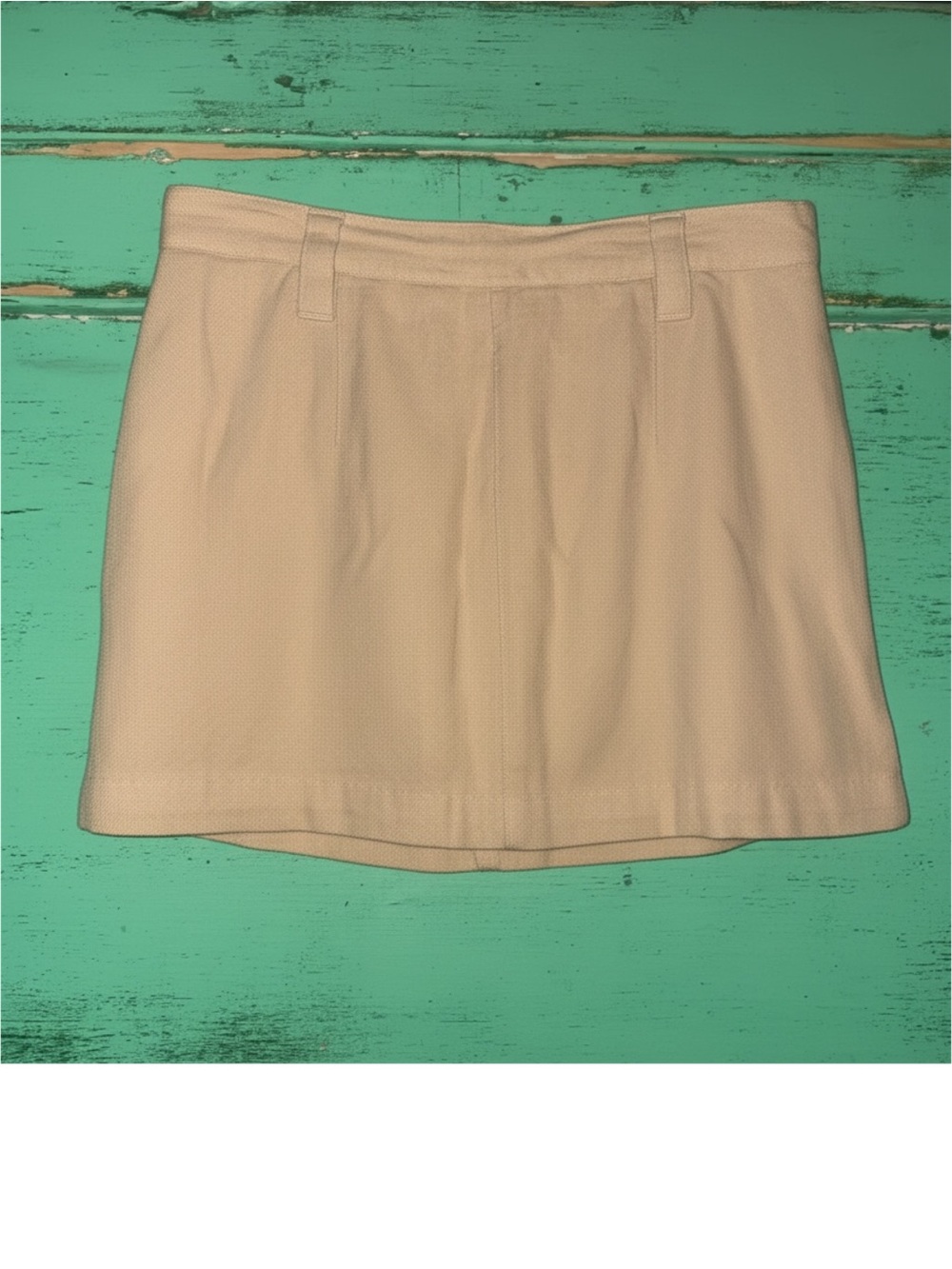 Free People Cream Mini Skirt with Subtle Pleats